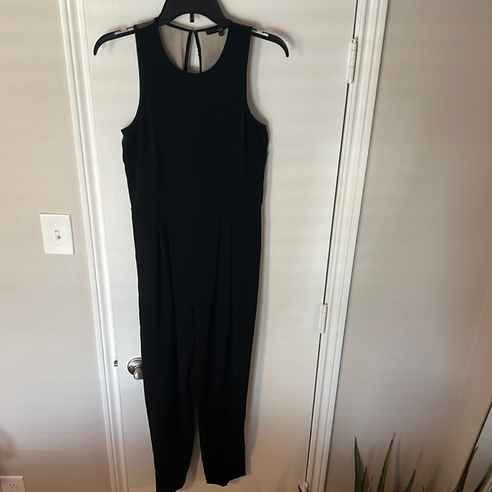 Tibi lace back romper in black